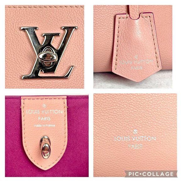 LOUIS VUITTON Calfskin Perforated Lockme Cabas Rose Poudre Bag Shoulder Tote - Picture 10 of 16